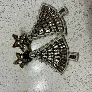 Elegant Silver and Gold Beaded Earrings